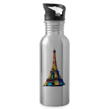 Eiffel tower #20 - Gourde avec paille intégrée - argent clair - Droite
