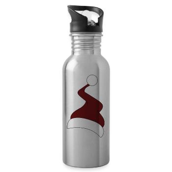 Weihnachtsmütze in rot und weiss - Trinkflasche mit integriertem Trinkhalm - Lightsilver - Rechts