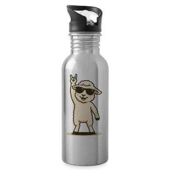 Rock'n'Wool - Trinkflasche mit integriertem Trinkhalm - Lightsilver - Rechts