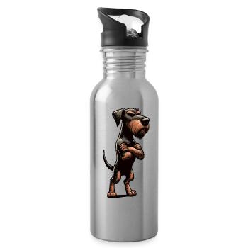 Deutsch Drahthaar Deutsch-Drahthaar Besitzer - Trinkflasche mit integriertem Trinkhalm - Lightsilver - Rechts