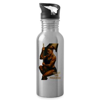 Pole Dance Trust the Process – Focus & Power - Water bottle with straw - silver - Right