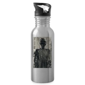 Statue sombre en monochrome - Gourde avec paille intégrée - argent clair - Droite