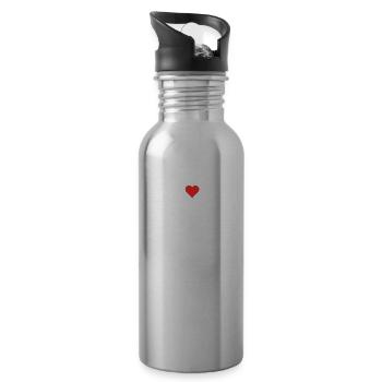 Ich liebe Schnitzel - Trinkflasche mit integriertem Trinkhalm - Lightsilver - Rechts