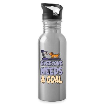 Everyone needs a goal - Water bottle with straw - silver - Right