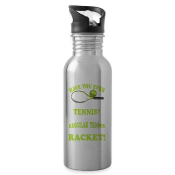 Avez-vous un tennis tranquille joué à des sports amusants - Gourde avec paille intégrée - argent clair - Droite