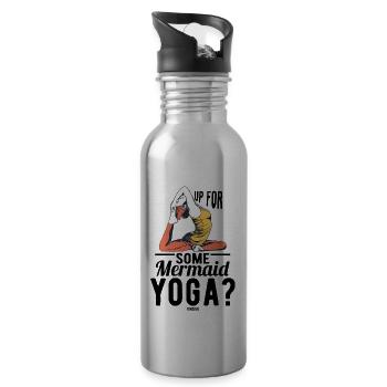 Meditation Yoga Mermaid Sports - Water bottle with straw - silver - Right