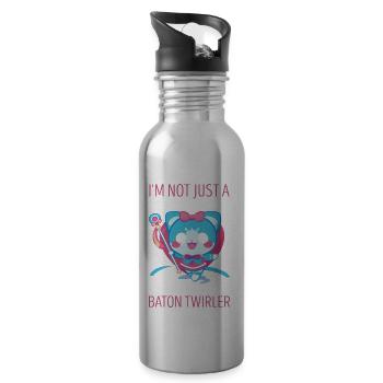 Gymnastik Design für Taktstock drehen - Trinkflasche mit integriertem Trinkhalm - Lightsilver - Rechts