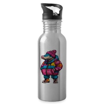 Armadillo Drôle d’Hiver - Gourde avec paille intégrée - argent clair - Droite