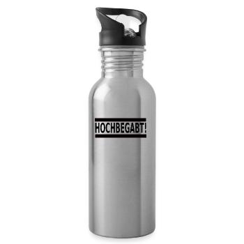 Hochbegabte Intelligente besondere Menschen - Trinkflasche mit integriertem Trinkhalm - Lightsilver - Rechts