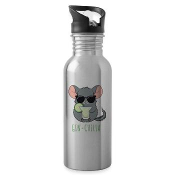 Gin- Chinchilla Gin - Trinkflasche mit integriertem Trinkhalm - Lightsilver - Rechts