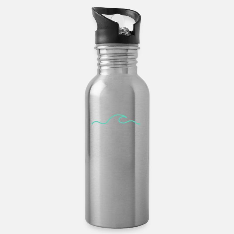 Ocean - Trinkflasche mit integriertem Trinkhalm - Lightsilver