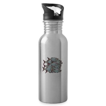 Fischschwarm - Trinkflasche mit integriertem Trinkhalm - Lightsilver - Rechts