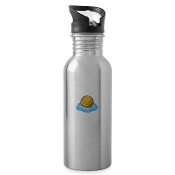 Wasserball Wassersport Wasserballer Team Geschenk - Trinkflasche mit integriertem Trinkhalm - Lightsilver - Rechts