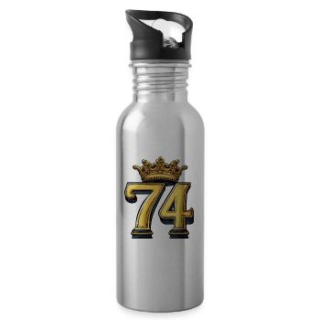 74 Number Krone - Water bottle with straw - silver - Right