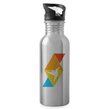 Colibri - Gourde avec paille intégrée - argent clair - Droite