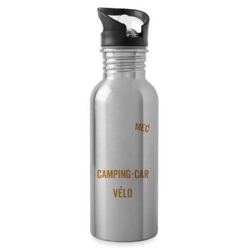 j suis un mec simple j'aime le camping car et vélo - Gourde avec paille intégrée - argent clair - Droite