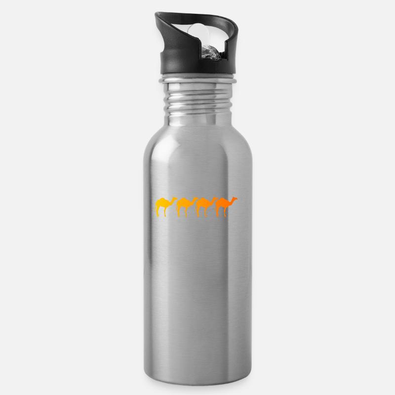 Kamel Andromeda - Trinkflasche mit integriertem Trinkhalm - Lightsilver