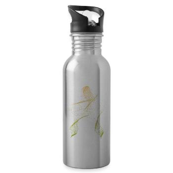 GeoFusion 2: Kühne Formen, modernes geometrisches Design - Trinkflasche mit integriertem Trinkhalm - Lightsilver - Rechts