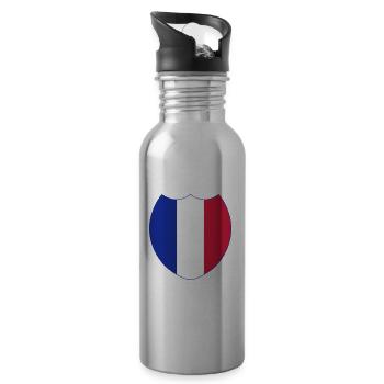 France - French- Frenchie - Water bottle with straw - silver - Right