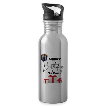 Happy Birthday to you-with gifts - Water bottle with straw - silver - Right