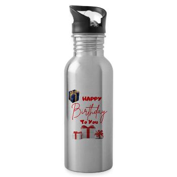 Happy Birthday to you-with gifts - Water bottle with straw - silver - Right