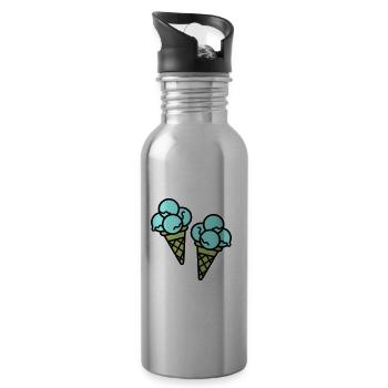 Eis Creme Ice Cream - Trinkflasche mit integriertem Trinkhalm - Lightsilver - Rechts