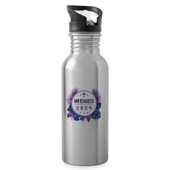 Mexico 2024 - Water bottle with straw - silver - Right