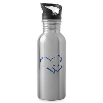 Sport Heart Hockey - Water bottle with straw - silver - Right