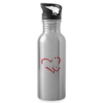Sport Heart Racquetball - Water bottle with straw - silver - Right