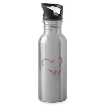 Sport Heart Gymnastics - Trinkflasche mit integriertem Trinkhalm - Lightsilver - Rechts