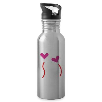 Sweet Couple 00 - Water bottle with straw - silver - Right
