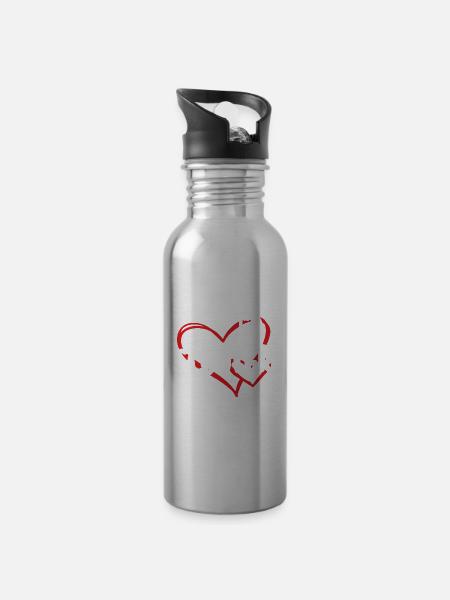 Sport Heart Scooter - Trinkflasche mit integriertem Trinkhalm - 