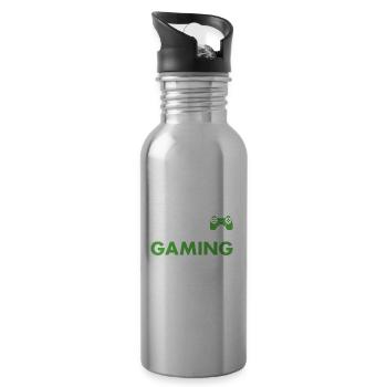 Gamer I'm Not Crazy Gaming - Trinkflasche mit integriertem Trinkhalm - Lightsilver - Rechts