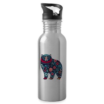 Russische Tradition Weihnachten - Trinkflasche mit integriertem Trinkhalm - Lightsilver - Rechts