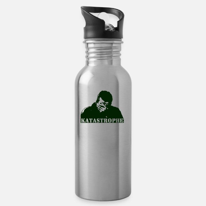 Katastrophe - Trinkflasche mit integriertem Trinkhalm - Lightsilver