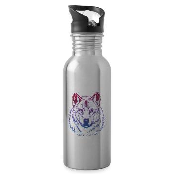Wolf tête Graffiti - Gourde avec paille intégrée - argent clair - Droite