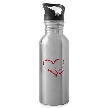 Sport Heart Bowling - Trinkflasche mit integriertem Trinkhalm - Lightsilver - Rechts