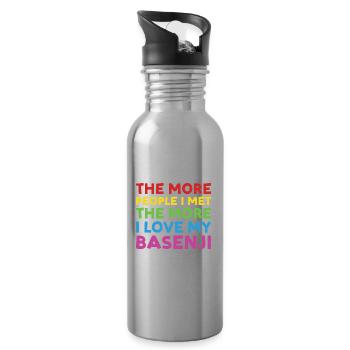 Dog More People I Met The More I Love My Basenji - Water bottle with straw - silver - Right