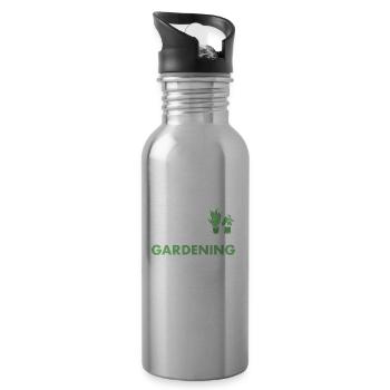 Jardinier Je ne suis pas fou de jardinage - Gourde avec paille intégrée - argent clair - Droite