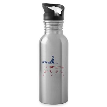 Rider Us Flag Dressage - Water bottle with straw - silver - Right