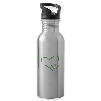 Sport Heart Badminton - Trinkflasche mit integriertem Trinkhalm - Lightsilver - Rechts