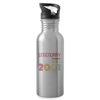 Birthday Legendary Since 2001 - Water bottle with straw - silver - Right