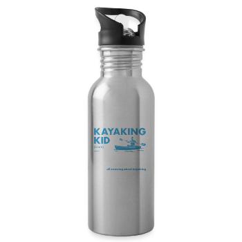 Kayaker Kid Definition Kayaking - Water bottle with straw - silver - Right