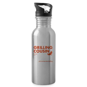 Griller Cousin Definition Grilling - Water bottle with straw - silver - Right