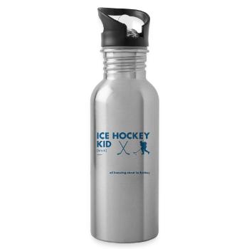 Sport Kid Definition Ice Hockey - Trinkflasche mit integriertem Trinkhalm - Lightsilver - Rechts