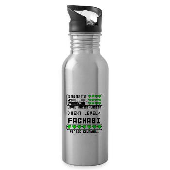 Fachabitur Fachabi zum bestandenen Abgeschlossen - Trinkflasche mit integriertem Trinkhalm - Lightsilver - Rechts