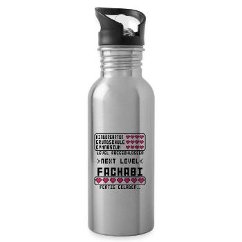 Fachabitur Fachabi zum bestandenen Abgeschlossen - Trinkflasche mit integriertem Trinkhalm - Lightsilver - Rechts