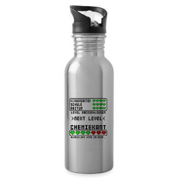 Chemikant Ausbildung Beginn für Baby Azubi - Trinkflasche mit integriertem Trinkhalm - Lightsilver - Rechts