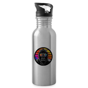 Gorilla Comic Cool Sommer - Trinkflasche mit integriertem Trinkhalm - Lightsilver - Rechts