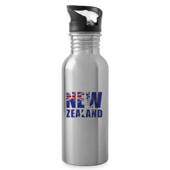 New Zealand Rugby - Trinkflasche mit integriertem Trinkhalm - Lightsilver - Rechts